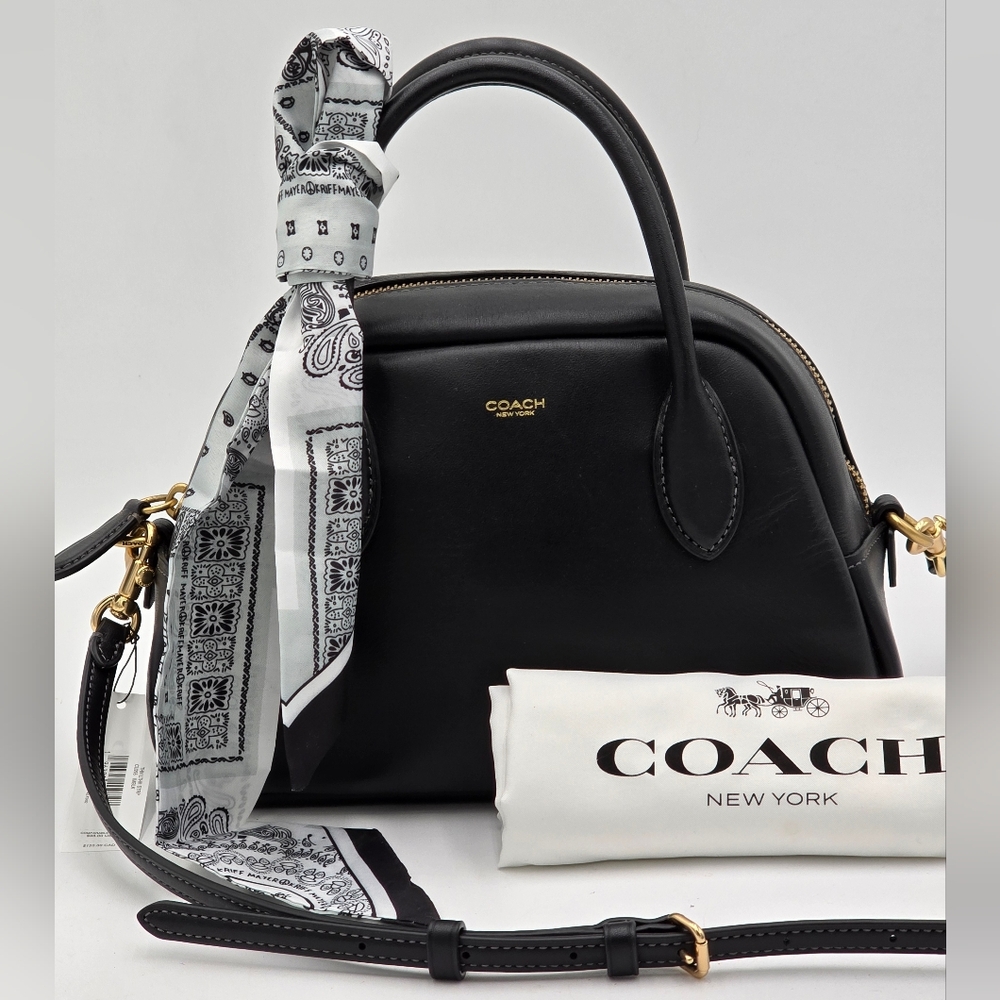 Coach Glovetanned Leather Borough Bowling Bag, Black